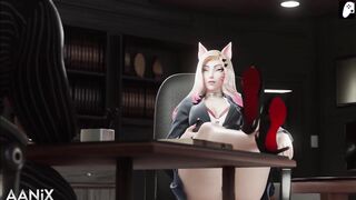 (4K) Cute girl with pink hair fucks black cock and swallows loads of cum | Hentai 3D - 2 image