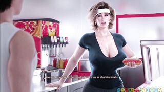 hot stepmother prepares hot dogs while I rub my sausage in her pussy- PornGame 3D - 3 image