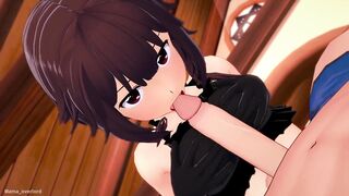 Megumin puts on her bikini to have fun fucking at the inn (adult version) (hentai) - 3 image