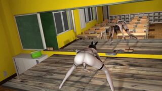 3D Super Hot Dance Teacher with Huge Natural Tits Cheating in the Classroom - 3 image