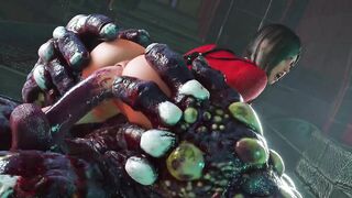 Busty Brunette 3D Babe Rae Fucked in the Ass by Big Cock Monster