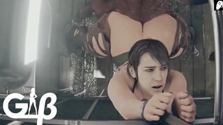 (4K) Milfs enjoy jerking giant cocks with their feet and get ass fucked hard to orgasm | Hentai 3D - 7 image