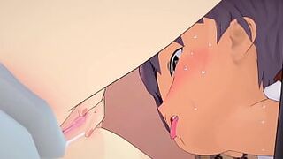 3D Hentai: Femdom anime girl cuckold her boyfriend and turns him into a toilet - 1 image