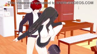 3D Hentai: Femdom anime girl cuckold her boyfriend and turns him into a toilet - 6 image