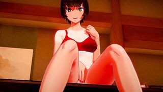 Mio Katou masturbates, squirts and gets creampied - 3D Hentai - 2 image