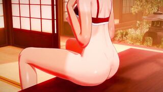 Mio Katou masturbates, squirts and gets creampied - 3D Hentai - 3 image