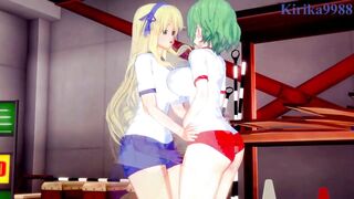 Hikage, Katsuragi and Yomi intense lesbian play. - Senran Kagura Hentai - 2 image