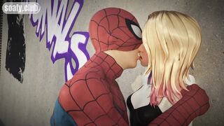 Spiderman hung fan girl on the roof of the building and licked her pussy POV - 3 image