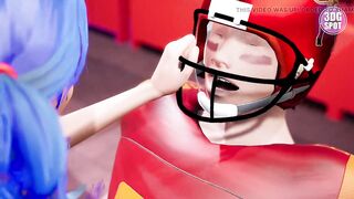 3DGSPOT - Big Titties Teen Gets DP By Two Footbal Players In The Locker Room! 3D CARTOON PORN! - 5 image
