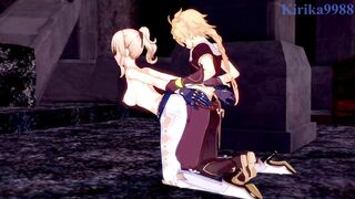 Lumine and Jean Gunnhildr and Aether intense sex. - Genshin Impact Hentai - 10 image