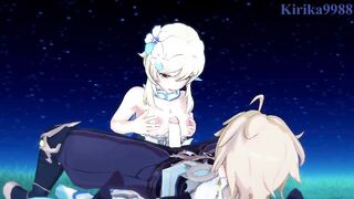 Lumine and Jean Gunnhildr and Aether intense sex. - Genshin Impact Hentai - 2 image