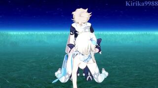Lumine and Jean Gunnhildr and Aether intense sex. - Genshin Impact Hentai - 4 image