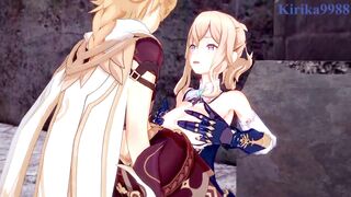 Lumine and Jean Gunnhildr and Aether intense sex. - Genshin Impact Hentai - 7 image