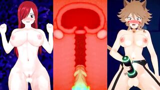 Erza fucked by Futa Milliana via magic (Fairy Tail hentai) - 8 image