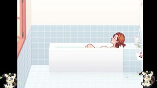 [Hentai Game] Daily life of my countryside -Spanish- (Part 5) Blowjob in the bathroom and I take a shower with her - 9 image