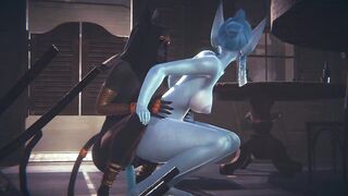 Furry Hentai Pokemon - Glaceon Hardsex with Anubis the dog - Japanese Asian Manga Anime Film Game Porn - 2 image