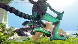 Petite Blonde Elf Fucked by Big Cock Winged Monster - 7 image