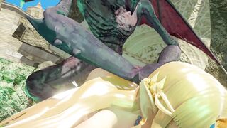 Petite Blonde Elf Fucked by Big Cock Winged Monster - 9 image