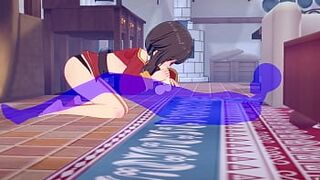 KonoSuba Hentai - Megumin blowjob and cum in her mouth - Japanese Asian Manga anime game porn - 1 image