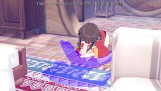 KonoSuba Hentai - Megumin blowjob and cum in her mouth - Japanese Asian Manga anime game porn - 6 image