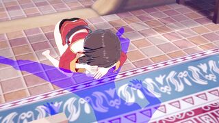 KonoSuba Hentai - Megumin blowjob and cum in her mouth - Japanese Asian Manga anime game porn - 7 image