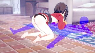 KonoSuba Hentai - Megumin blowjob and cum in her mouth - Japanese Asian Manga anime game porn - 8 image