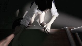 3D college slut cheating with big cock - 2 image