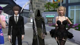 d. Note Porn Light Fucks Misa Beside The Grim Reaper Emo Teen Anime Hentai - 1 image