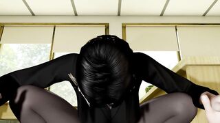 3D Sexy Teacher Feel so Horny Sit on the Big Dick in Classroom - 3 image