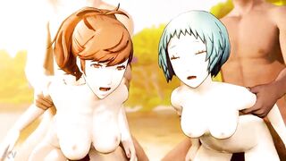 Fuuka & Kotone get fucked together (Persona 3 Hentai) - 5 image