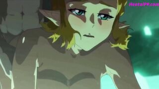 Zelda Elf Blonde Girl Quick Blowjob In Pool - HENTAI Uncensored - 8 image