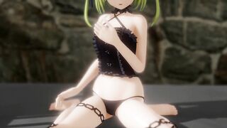 Uruha Rushia Bondage Hentai Mmd 3D Blonde Hair Color Edit Smixix - 2 image