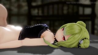 Uruha Rushia Bondage Hentai Mmd 3D Blonde Hair Color Edit Smixix - 5 image