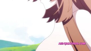 Horny brunette with beautiful tits takes young boy so satisfy her needs | Parody - 3 image