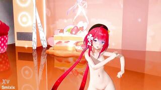 Honkai Impact Griseo Undress Dance Hentai Song Melancholic Sport Top Small Tits Girl MMD 3D Red Hair (CLIP) - 3 image