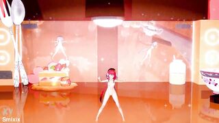Honkai Impact Griseo Undress Dance Hentai Song Melancholic Sport Top Small Tits Girl MMD 3D Red Hair (CLIP) - 9 image