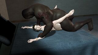 Busty and curvy Aerith from Final Fantasy deepthroat and fucked by Barret's black monster cock. - 8 image