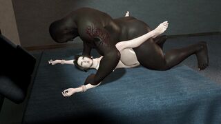 Busty and curvy Aerith from Final Fantasy deepthroat and fucked by Barret's black monster cock. - 9 image