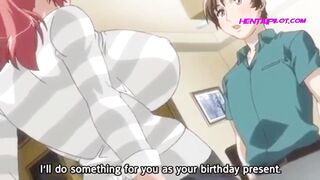 Big Tits Milf Perv Birthday Present For Stepson - Hentai - 2 image