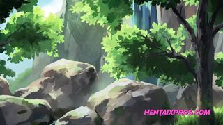 Horny brunette with beautiful tits makes young boy satisfy her needs - Shield Hero Parody - 1 image