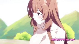 Horny brunette with beautiful tits makes young boy satisfy her needs - Shield Hero Parody - 2 image