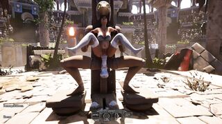 A statue is fucking Lara Croft while 1,000 viewers are watching. - 9 image