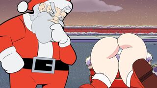 Christmas is Coming! Hot Brunette With Big Tits Gets Stucked in the Chimney! Horny Santa Has an Idea - 1 image