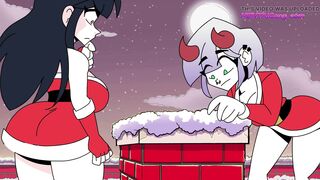 Christmas is Coming! Hot Brunette With Big Tits Gets Stucked in the Chimney! Horny Santa Has an Idea - 5 image