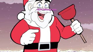 Christmas is Coming! Hot Brunette With Big Tits Gets Stucked in the Chimney! Horny Santa Has an Idea - 9 image