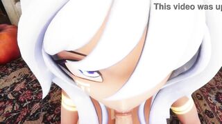 Hentai Vtuber Elfie Love gives you blow job & lets you cum on her face POV (3D / VRCHAT / MMD) - 5 image