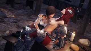 The red-haired knight girl submits to the bandit who defeated her - 8 image