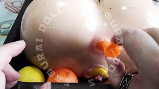 Fucking Christmas dinner, busty mini doll torso! - 5 image