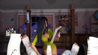 3DGSPOT - Horny Brunette Deepthroats And Fucks A Man's Big Cock In Plaster! 3D CARTOON PORN! - 2 image