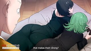 Saitama having a good time at the sleepover with the hotties from the anime.